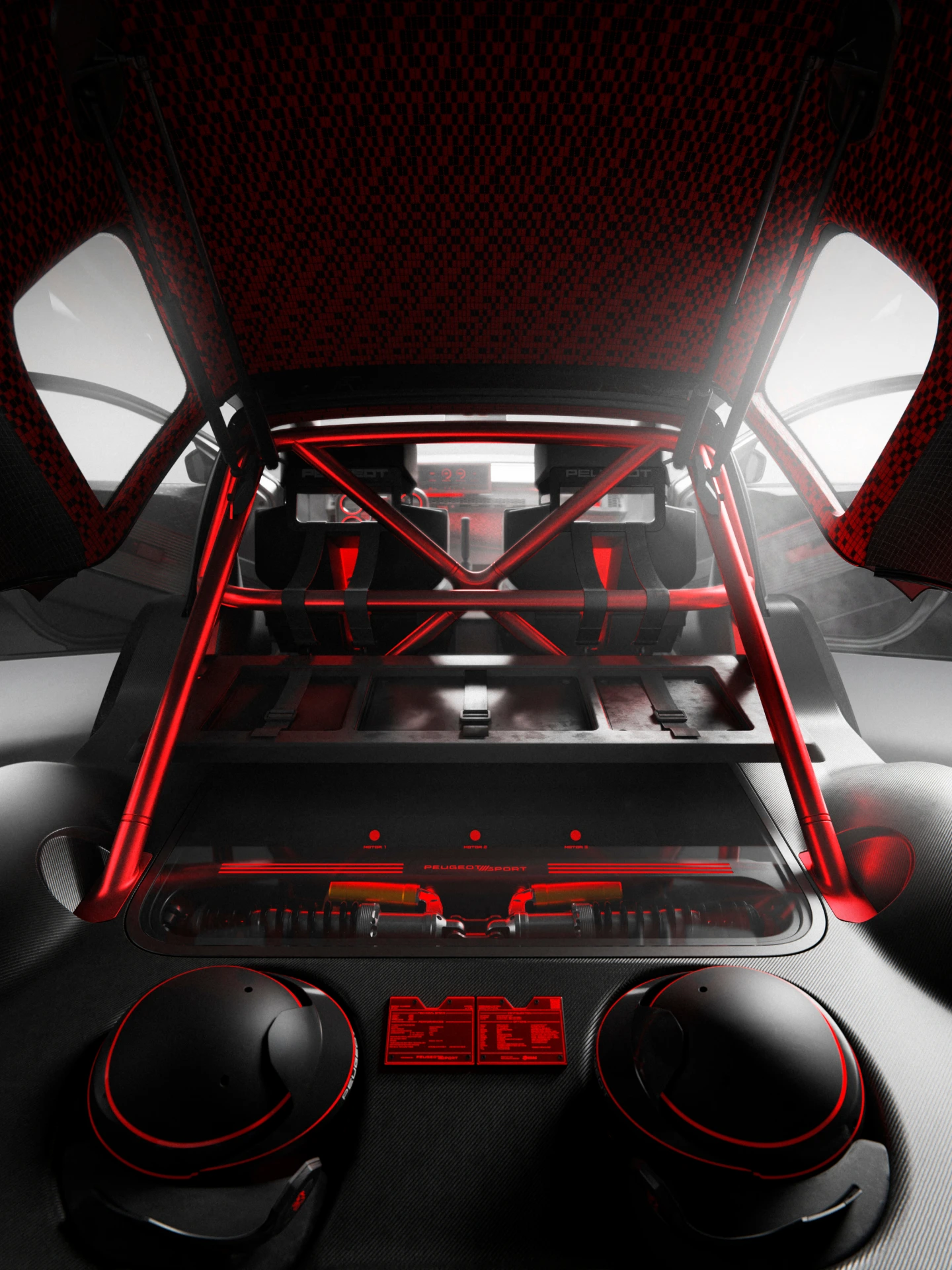 PEUGEOT E‑T16 Concept, otwarta tylna część nadwozia