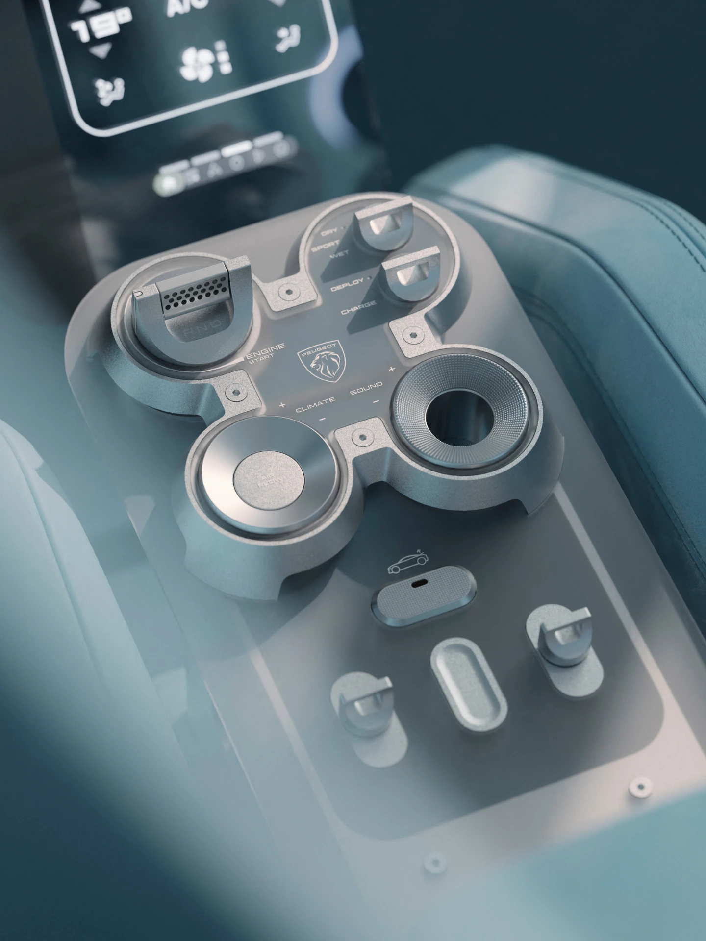 PEUGEOT RCZ Vision z konsolą z matowego szkła z efektem unoszenia