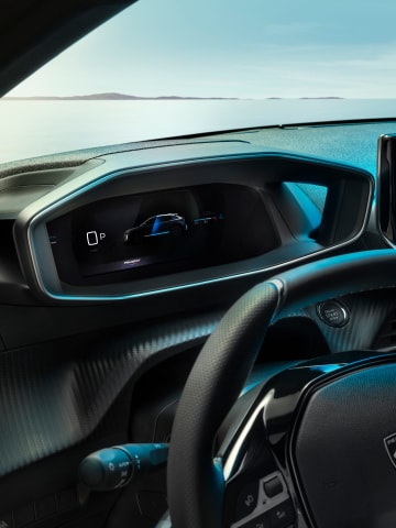 PEUGEOT E‑208 – cyfrowy panel zegarów