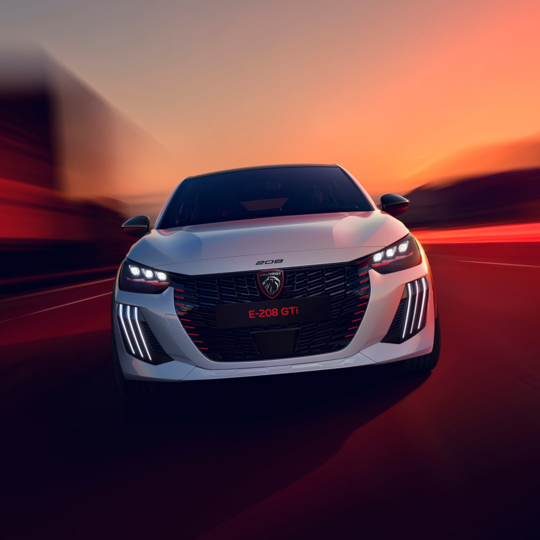 Nowy PEUGEOT E‑208 GTi – widok z przodu