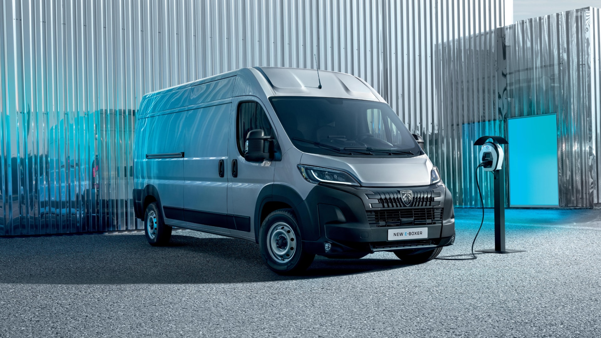 PEUGEOT BOXER charging on a private charging station.